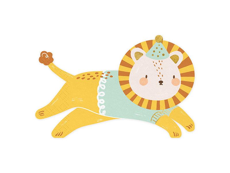 Papierservietten Löwe, mix, 16x10 cm (1 VPE / 20 Stk.) - FeierGlanz